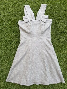 To the Max Grey Bow-Strap A-Line Dress